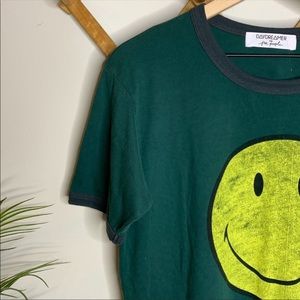 Daydreamer Free People Green Smiley Basic TShirt S